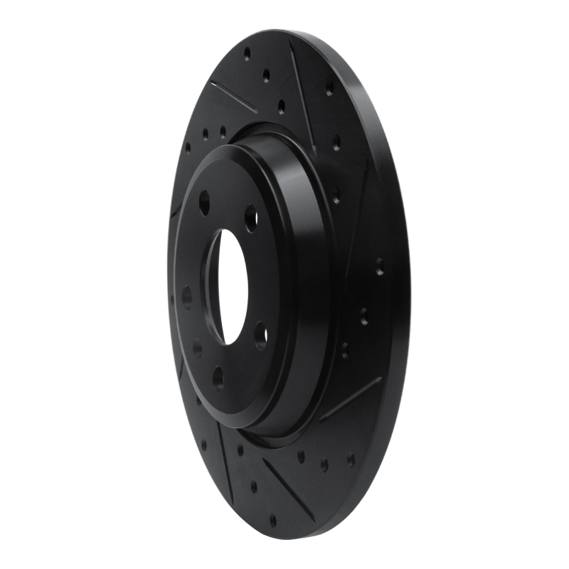 Audi A5 Sportback Brake Rotor (1) - Rear Right - R1 Concepts - Drilled & Slotted - Black - `08-`25